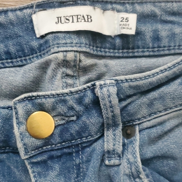 Blue Distressed Women's Jeans - Picture 2 of 4